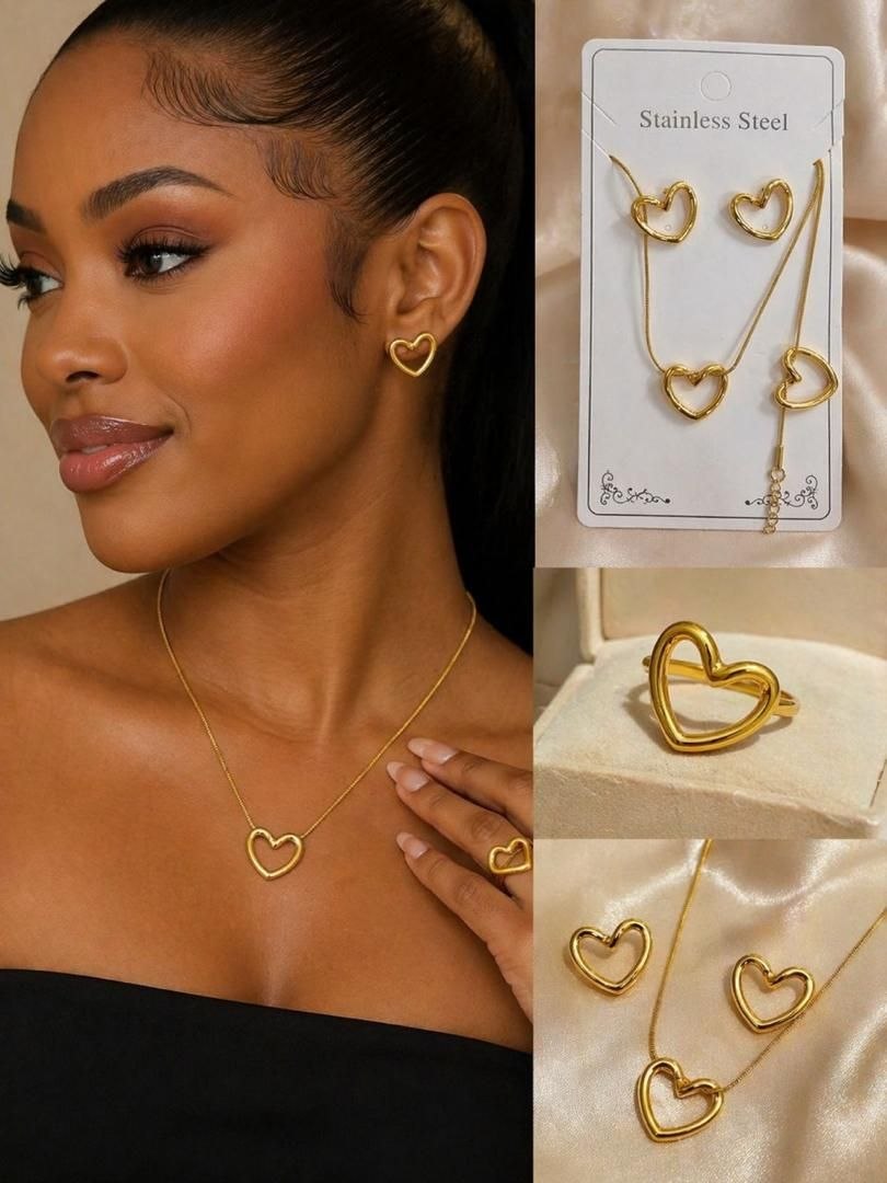 Simple 3pcs Stainless Steel Jewelry Set