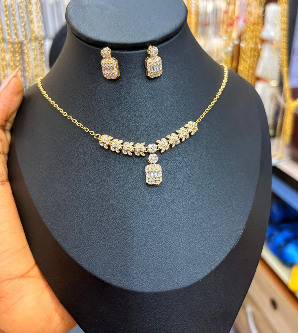 Simple 2pcs Zirconia Jewelry Set