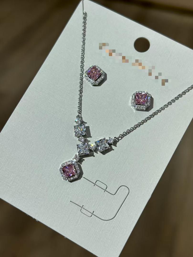 Simple 2pcs Zirconia Jewelry Set
