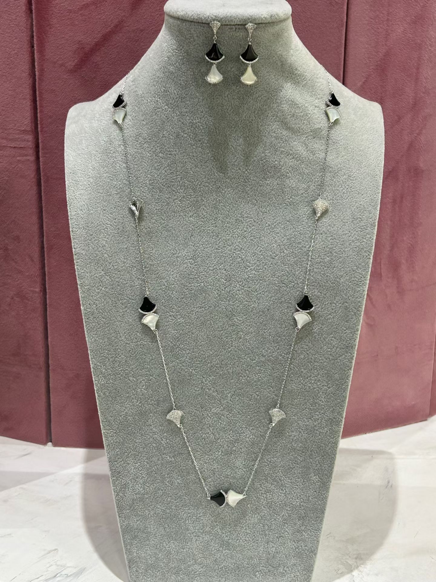 Luxury Long Necklace with Earrings