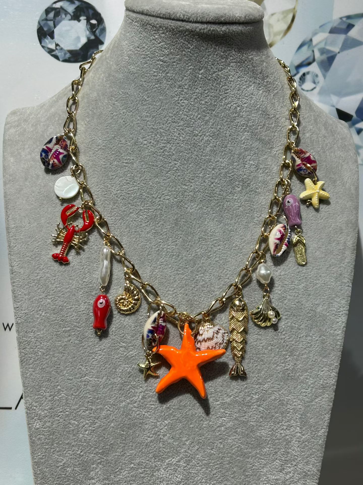 Gold Plated Charm Necklace