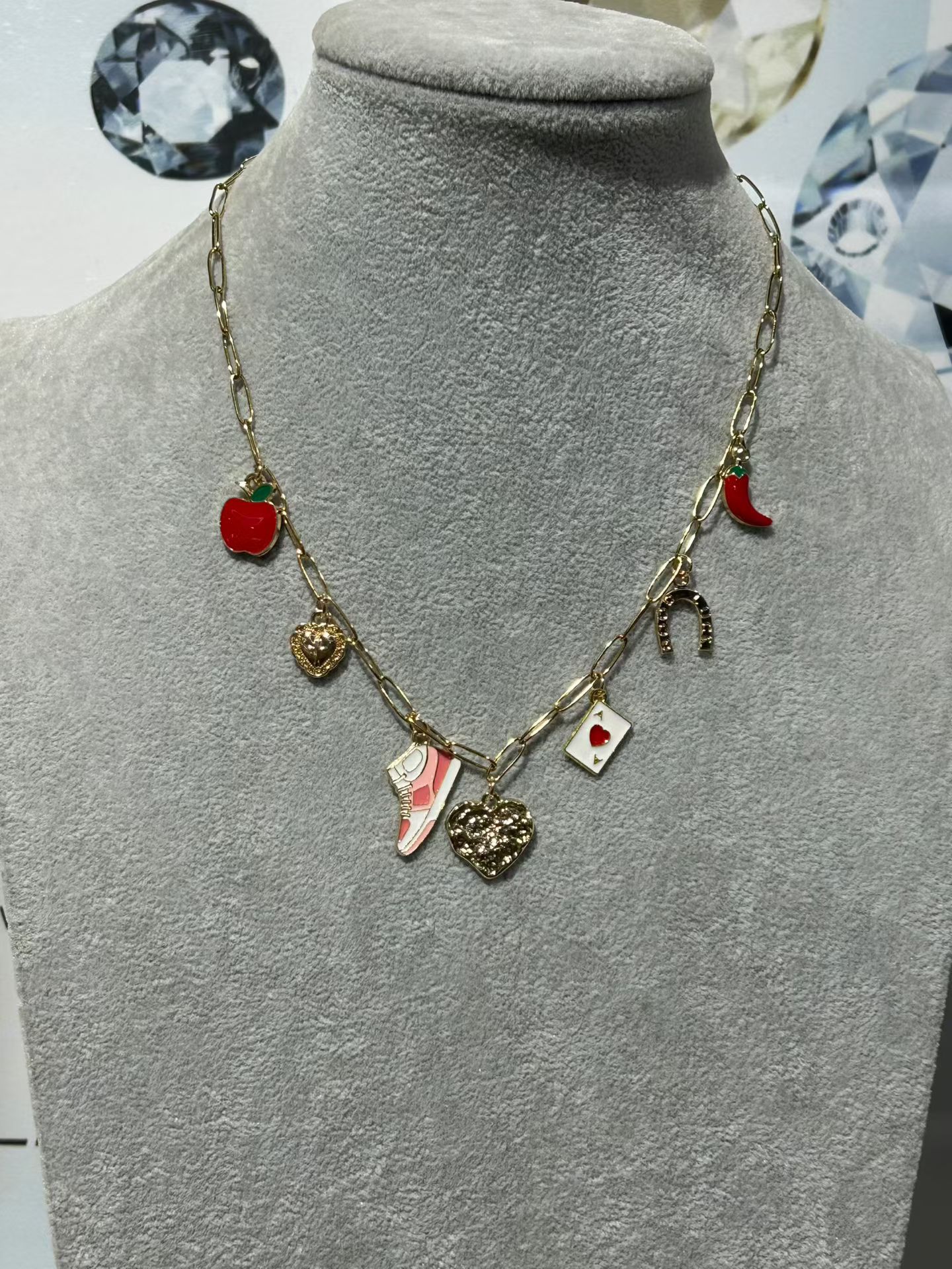 Gold-Plated Charm Necklace